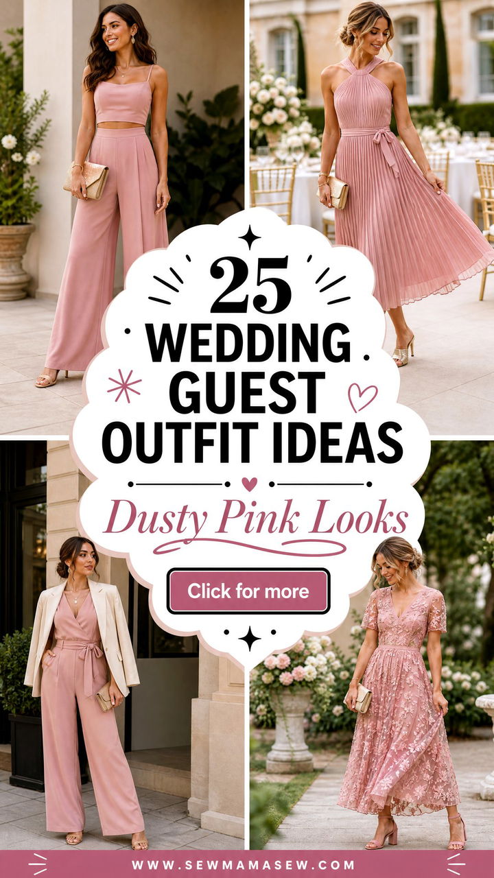 25 Wedding Guest Outfit Ideas Dusty Pink Dress Looks - 25 Wedding Guest Outfit Ideas: Dusty Pink Dress Looks