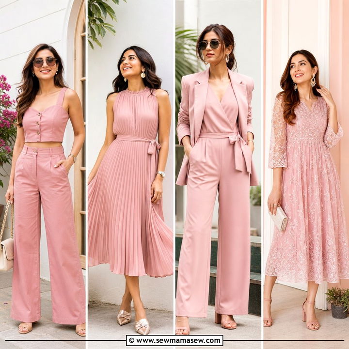 25 Wedding Guest Outfit Ideas: Dusty Pink Dress Looks