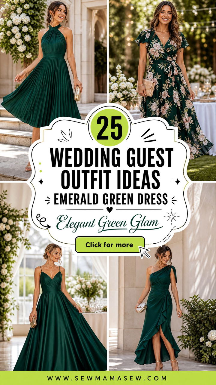 25 Wedding Guest Outfit Ideas Emerald Green Dress Elegant - 25 Wedding Guest Outfit Ideas Emerald Green Dress: Elegant
