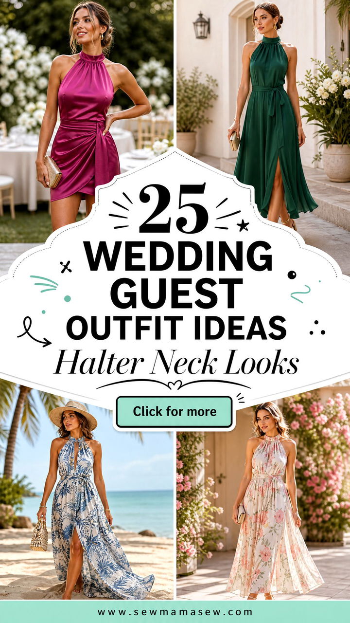 25 Wedding Guest Outfit Ideas Halter Neck Dress Looks - 25 Wedding Guest Outfit Ideas: Halter Neck Dress Looks