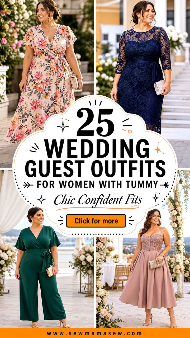 25 Wedding Guest Outfits For Women With Tummy That Feel Chic - 25 Wedding Guest Outfits For Women With Tummy That Feel Chic
