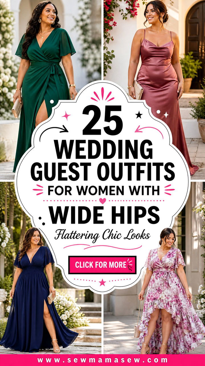 25 Wedding Guest Outfits For Women With Wide Hips That Flatter - 25 Wedding Guest Outfits For Women With Wide Hips That Flatter