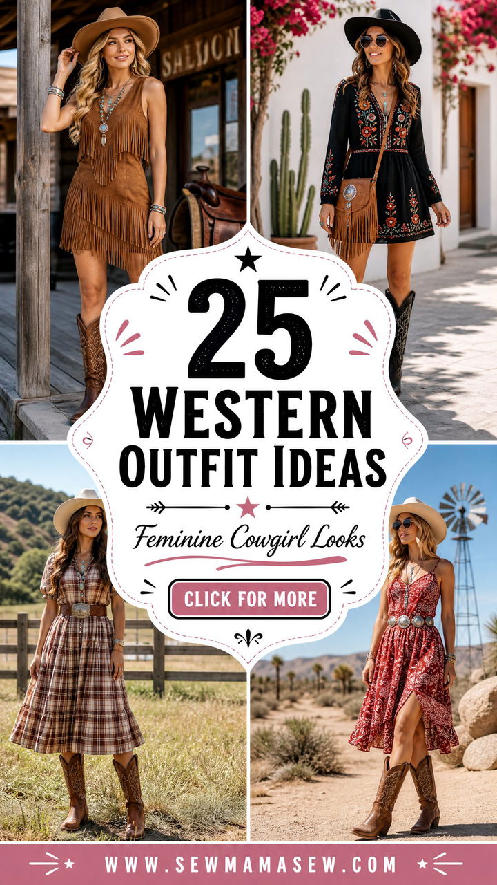 25 Western Outfit Ideas With Dress for Feminine Cowgirl Looks - 25 Western Outfit Ideas With Dress for Feminine Cowgirl Looks