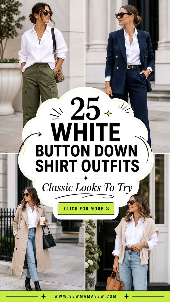 25 White Button Down Shirt Outfits for Women Over 40 to Try - 25 White Button Down Shirt Outfits for Women Over 40 to Try