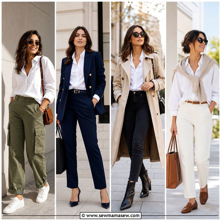 25 White Button Down Shirt Outfits for Women Over 40 to Try