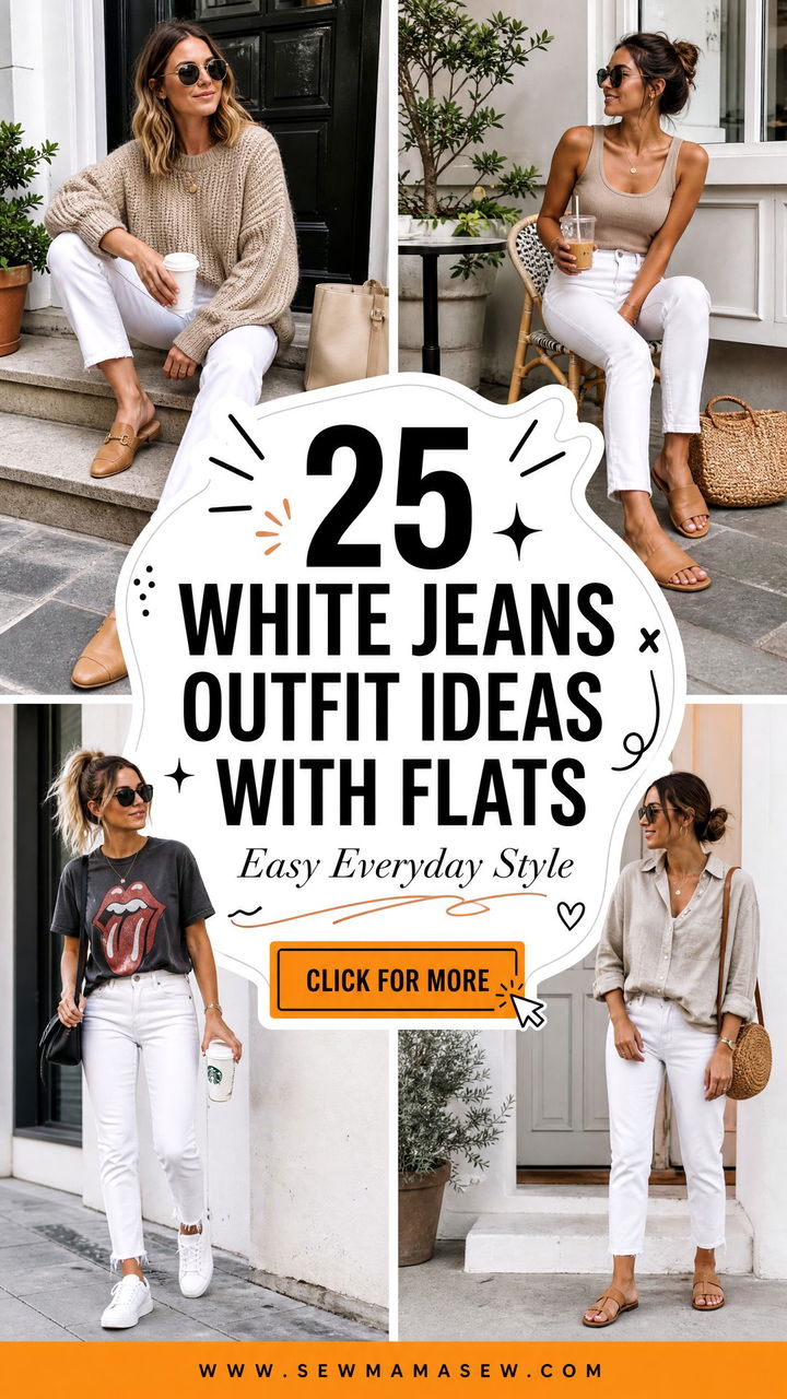 25 White Jeans Outfit Ideas With Flats Easy Everyday Looks - 25 White Jeans Outfit Ideas With Flats: Easy Everyday Looks