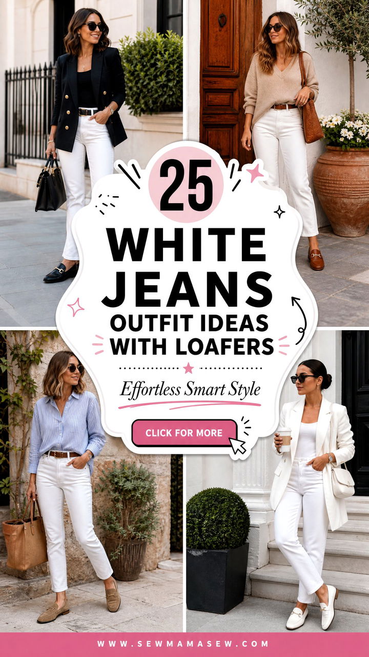 25 White Jeans Outfit Ideas With Loafers Effortless Style - 25 White Jeans Outfit Ideas With Loafers: Effortless Style