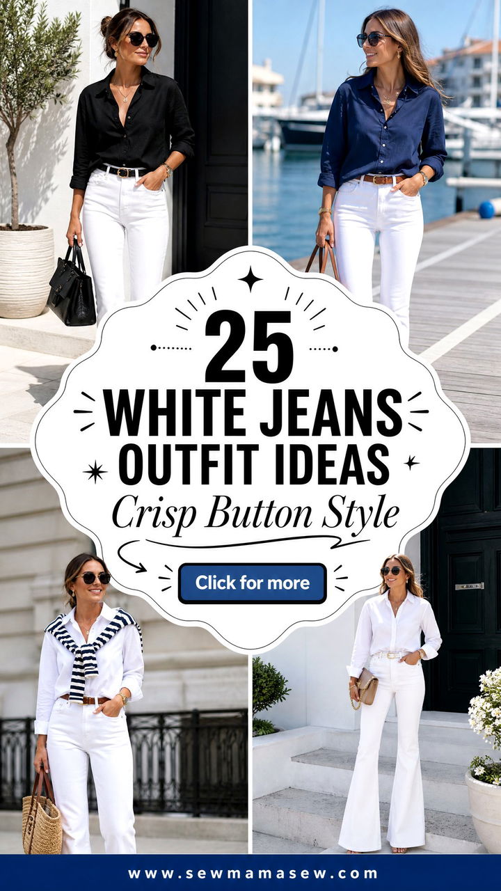 25 White Jeans Outfit Ideas With a Button Down for Crisp Style - 25 White Jeans Outfit Ideas With a Button Down for Crisp Style