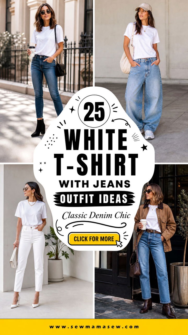 25 White T-Shirt With Jeans Outfit Ideas Classic Chic Looks - 25 White T-Shirt With Jeans Outfit Ideas: Classic Chic Looks