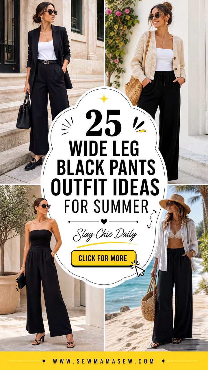 25 Wide Leg Black Pants Outfit Ideas for Summer to Stay Chic - 25 Wide Leg Black Pants Outfit Ideas for Summer to Stay Chic