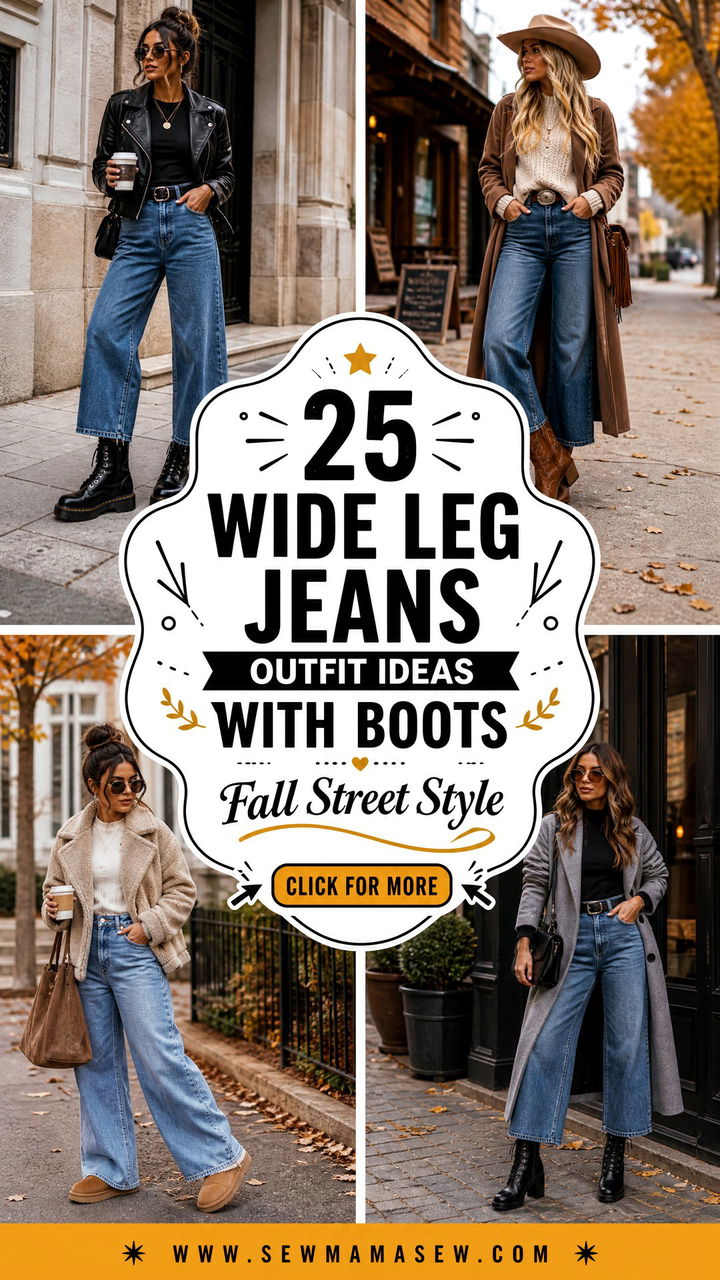 25 Wide Leg Jeans Outfit Ideas With Boots for Fall Street Style - 25 Wide Leg Jeans Outfit Ideas With Boots for Fall Street Style