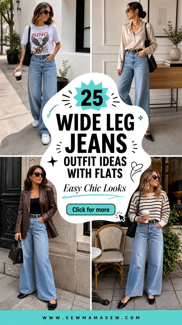 25 Wide Leg Jeans Outfit Ideas With Flats for Easy Chic Looks - 25 Wide Leg Jeans Outfit Ideas With Flats for Easy Chic Looks