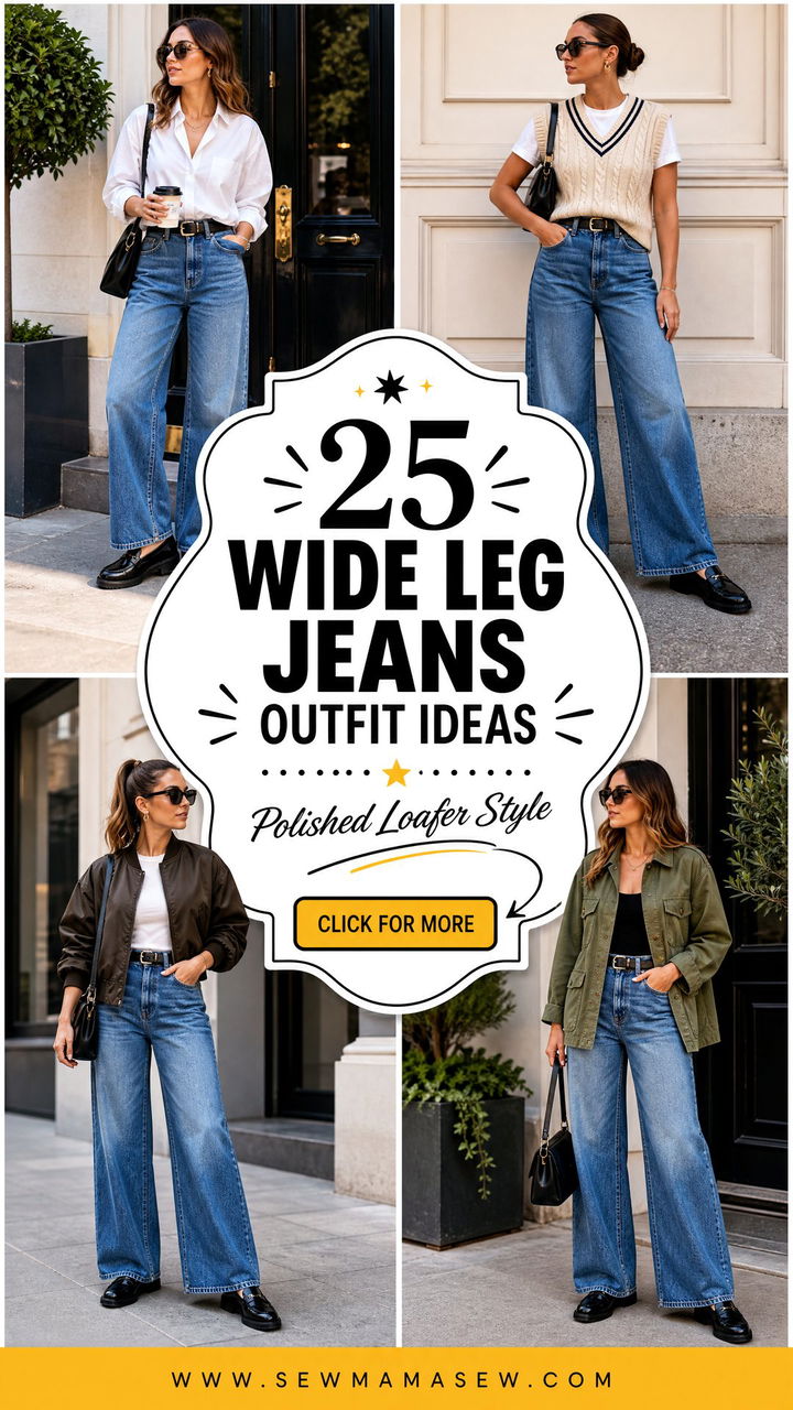 25 Wide Leg Jeans Outfit Ideas With Loafers Polished Style - 25 Wide Leg Jeans Outfit Ideas With Loafers: Polished Style