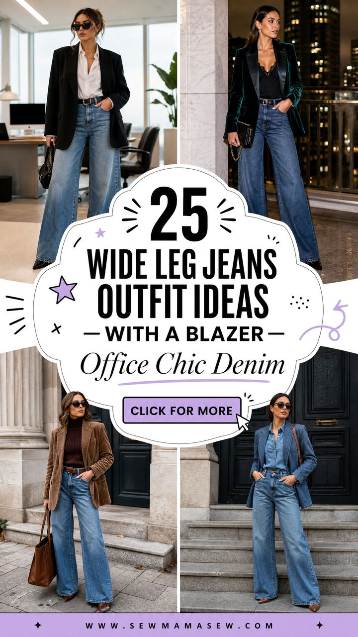 25 Wide Leg Jeans Outfit Ideas With a Blazer for Office Chic - 25 Wide Leg Jeans Outfit Ideas With a Blazer for Office Chic