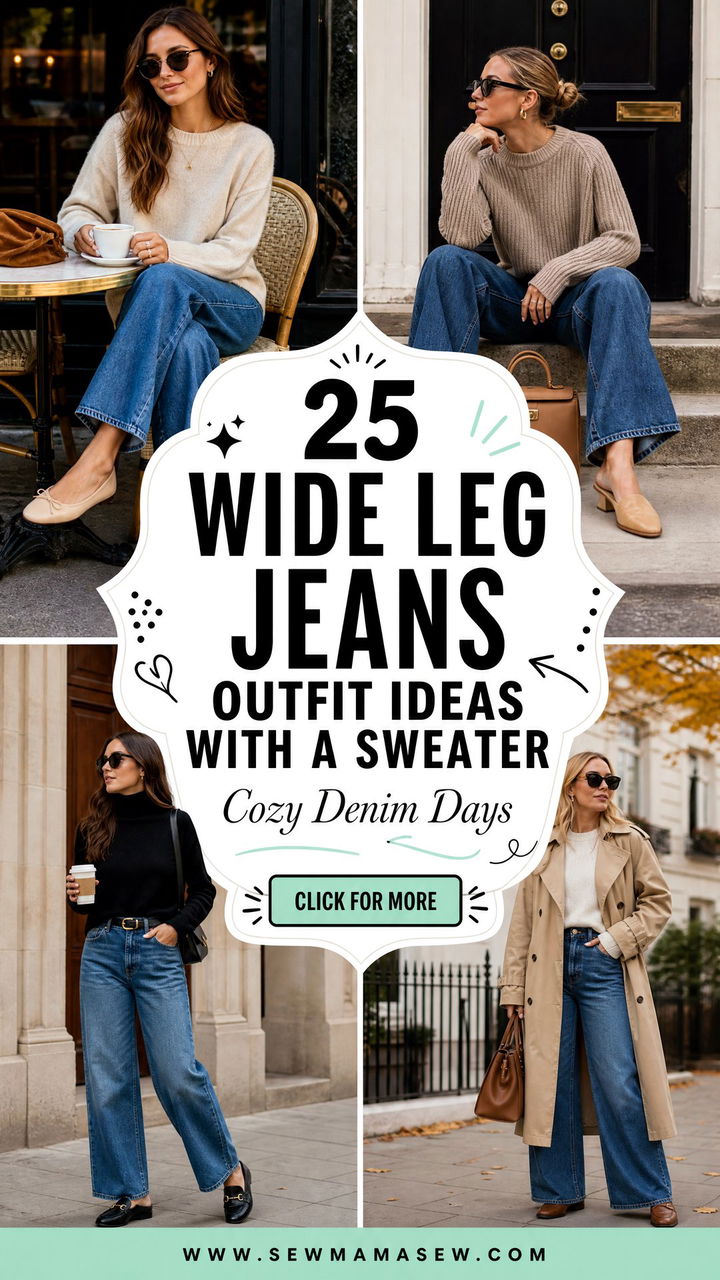 25 Wide Leg Jeans Outfit Ideas With a Sweater for Cozy Days - 25 Wide Leg Jeans Outfit Ideas With a Sweater for Cozy Days