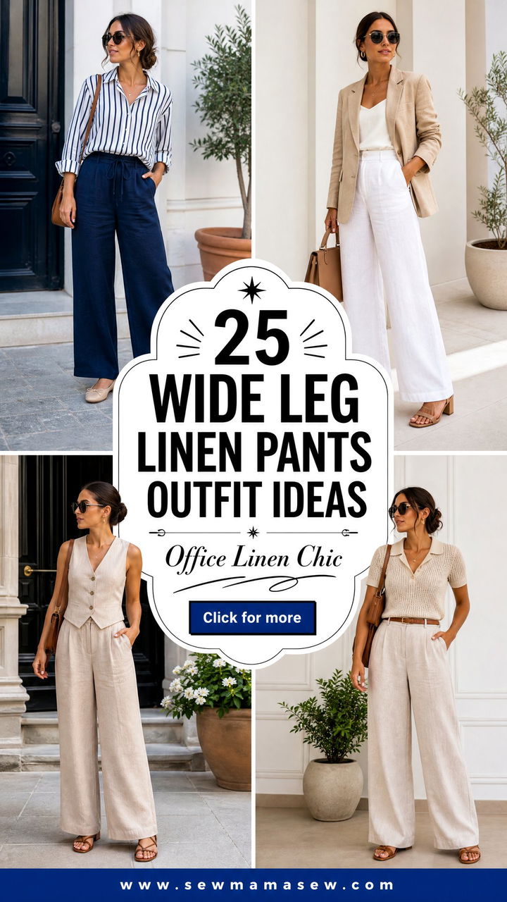 25 Wide Leg Linen Pants Outfit Ideas For Work Office Chic - 25 Wide Leg Linen Pants Outfit Ideas For Work: Office Chic