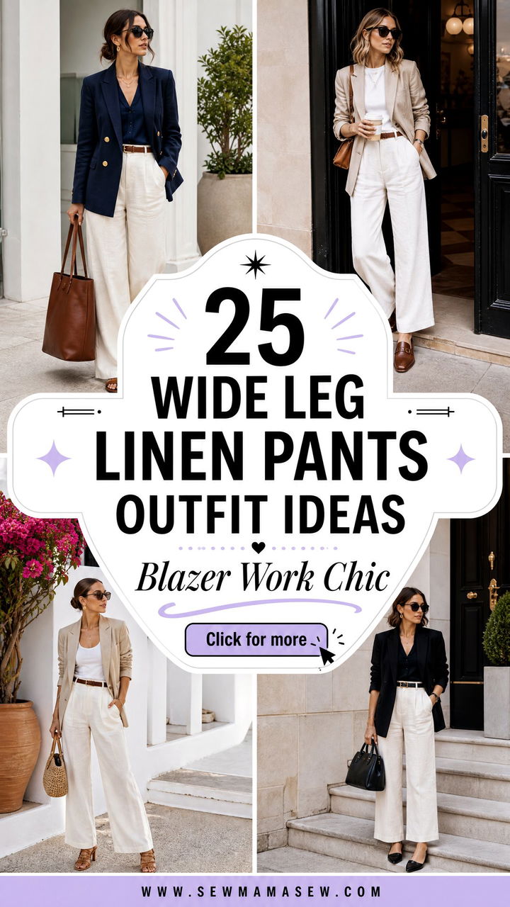 25 Wide Leg Linen Pants Outfit Ideas With A Blazer Work Chic - 25 Wide Leg Linen Pants Outfit Ideas With A Blazer: Work Chic