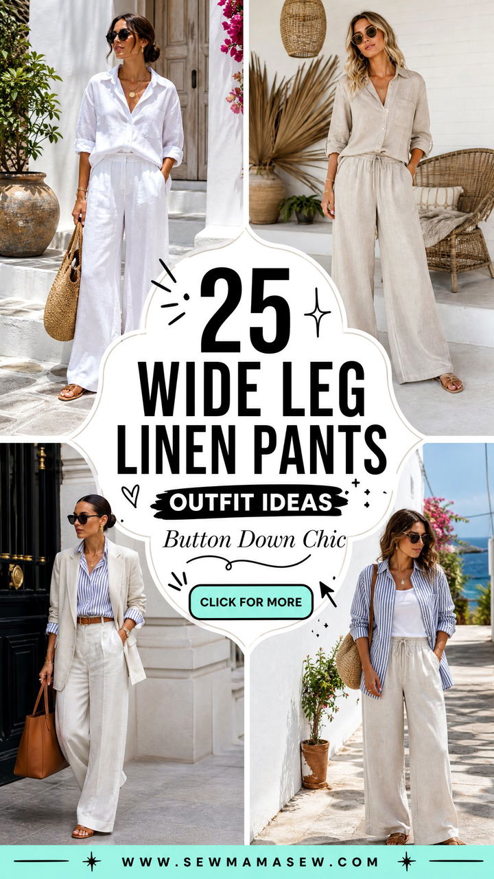 25 Wide Leg Linen Pants Outfit Ideas With A Button Down Chic - 25 Wide Leg Linen Pants Outfit Ideas With A Button Down: Chic