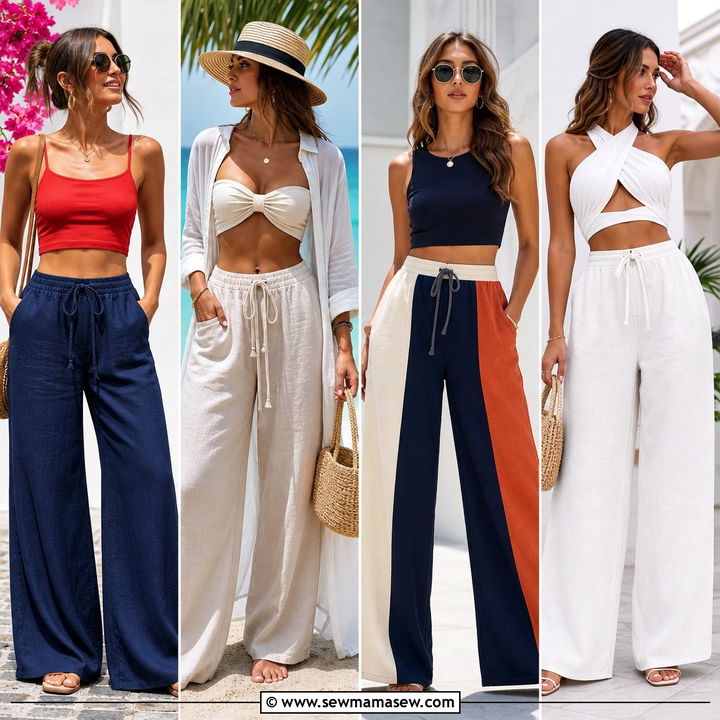 25 Wide Leg Linen Pants Outfit Ideas With A Crop Top: Chic