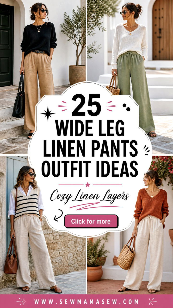 25 Wide Leg Linen Pants Outfit Ideas With A Sweater Cozy Chic - 25 Wide Leg Linen Pants Outfit Ideas With A Sweater: Cozy Chic