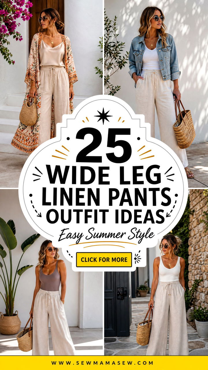25 Wide Leg Linen Pants Outfit Ideas With A Tank Top Easy Summer - 25 Wide Leg Linen Pants Outfit Ideas With A Tank Top: Easy Summer