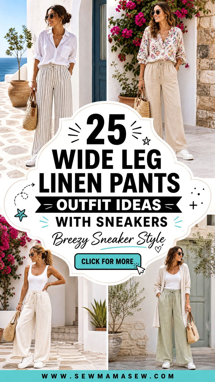 25 Wide Leg Linen Pants Outfit Ideas With Sneakers Cool Looks - 25 Wide Leg Linen Pants Outfit Ideas With Sneakers: Cool Looks