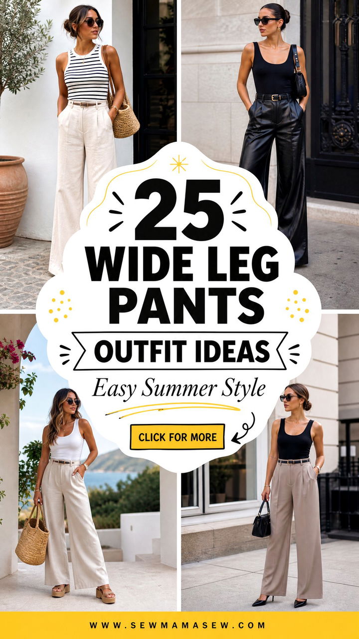 25 Wide Leg Pants Outfit Ideas With A Tank Top Easy Summer Style - 25 Wide Leg Pants Outfit Ideas With A Tank Top: Easy Summer Style