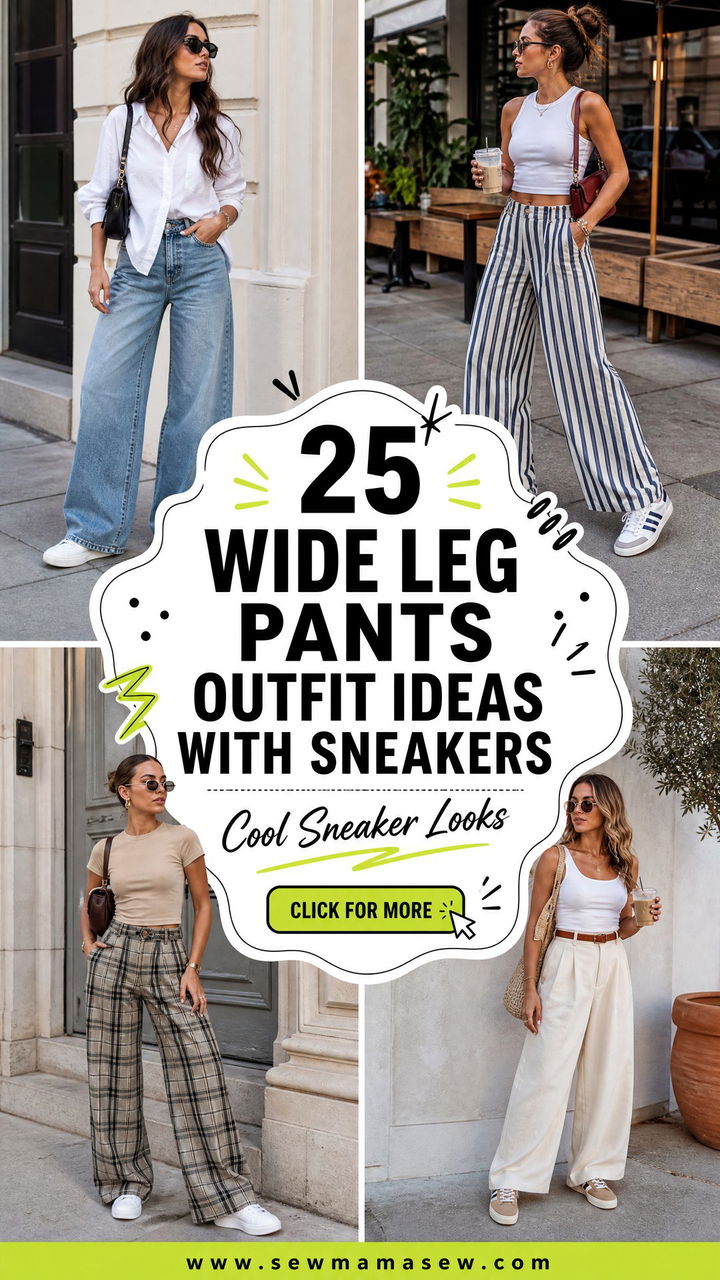 25 Wide Leg Pants Outfit Ideas With Sneakers Cool Looks - 25 Wide Leg Pants Outfit Ideas With Sneakers: Cool Looks