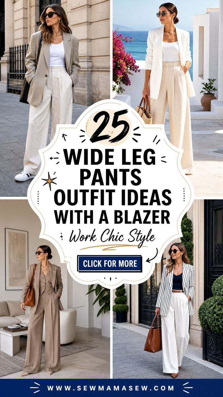 25 Wide Leg Pants Outfit Ideas With a Blazer Work Chic - 25 Wide Leg Pants Outfit Ideas With a Blazer: Work Chic