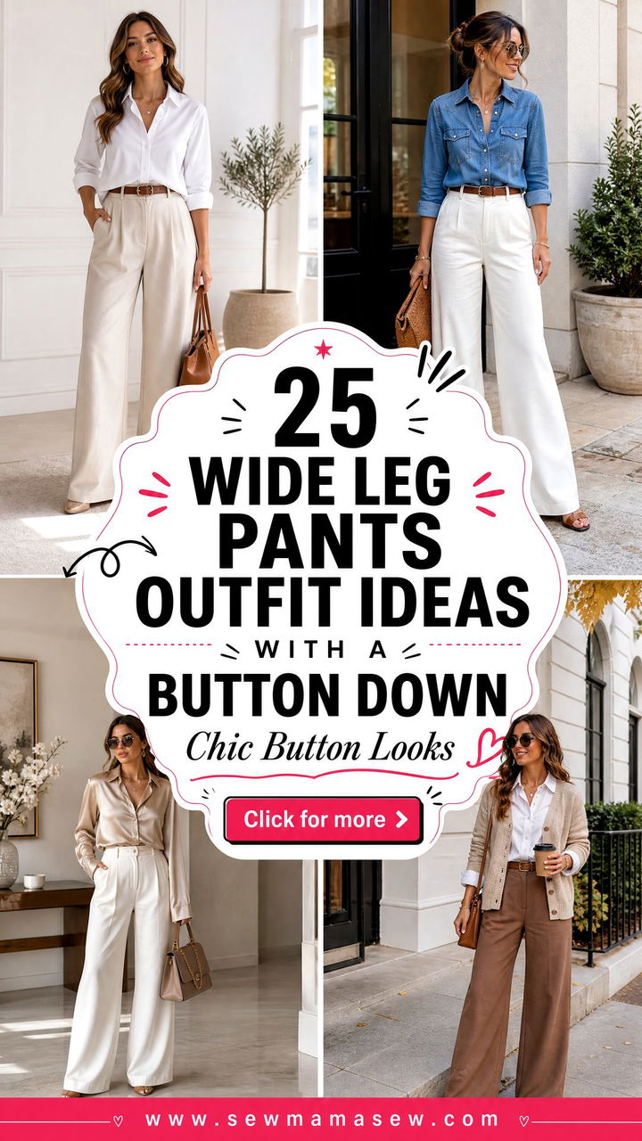 25 Wide Leg Pants Outfit Ideas With a Button Down Chic Looks - 25 Wide Leg Pants Outfit Ideas With a Button Down: Chic Looks
