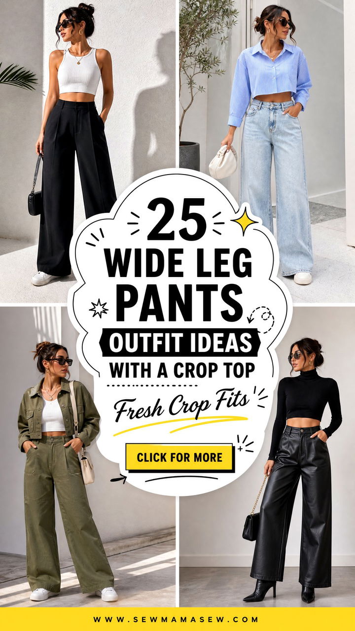 25 Wide Leg Pants Outfit Ideas With a Crop Top Fresh Fits - 25 Wide Leg Pants Outfit Ideas With a Crop Top: Fresh Fits