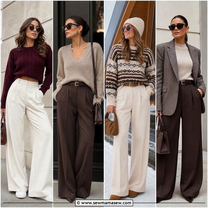 25 Wide Leg Pants Outfit Ideas With a Sweater: Cozy Looks