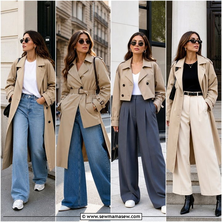 25 Wide Leg Pants Outfit Ideas With a Trench Coat: Chic