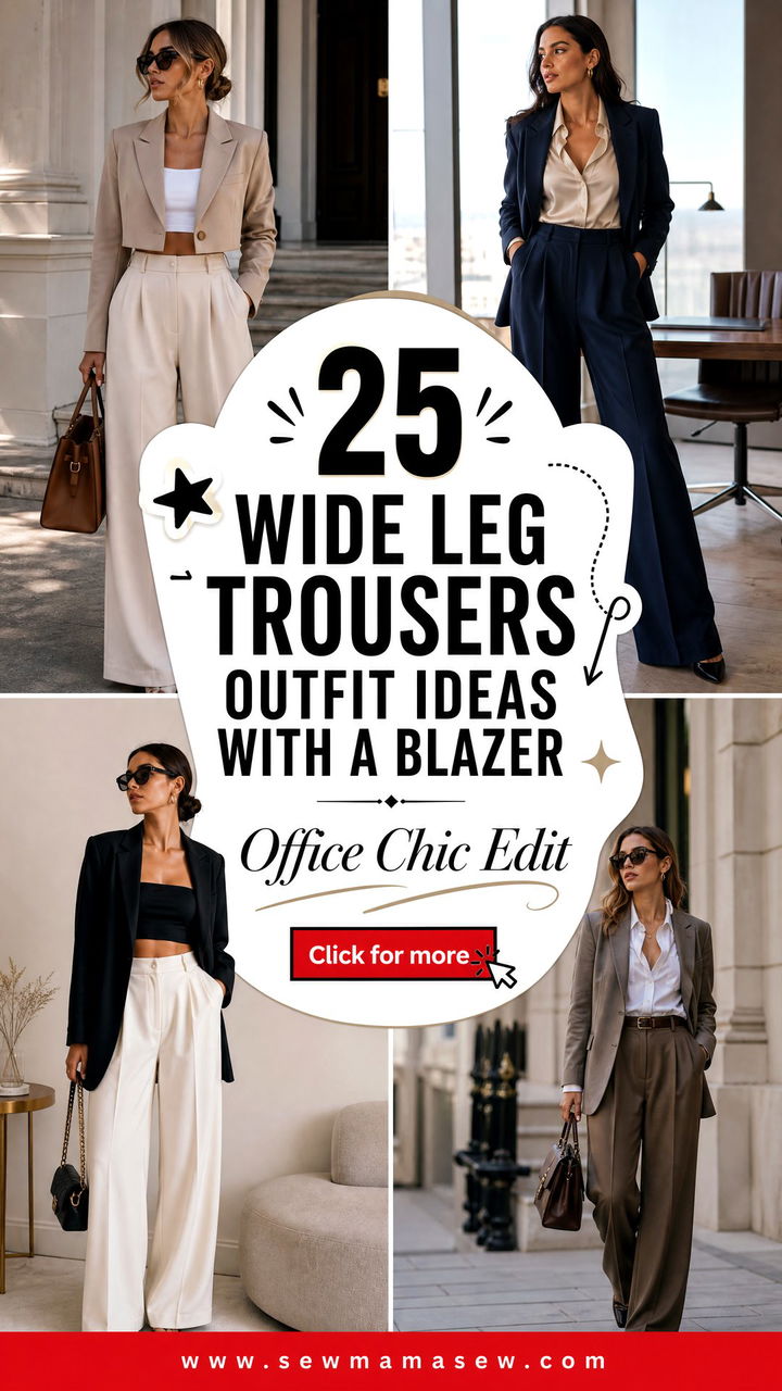 25 Wide Leg Trousers Outfit Ideas With a Blazer Office Chic - 25 Wide Leg Trousers Outfit Ideas With a Blazer: Office Chic
