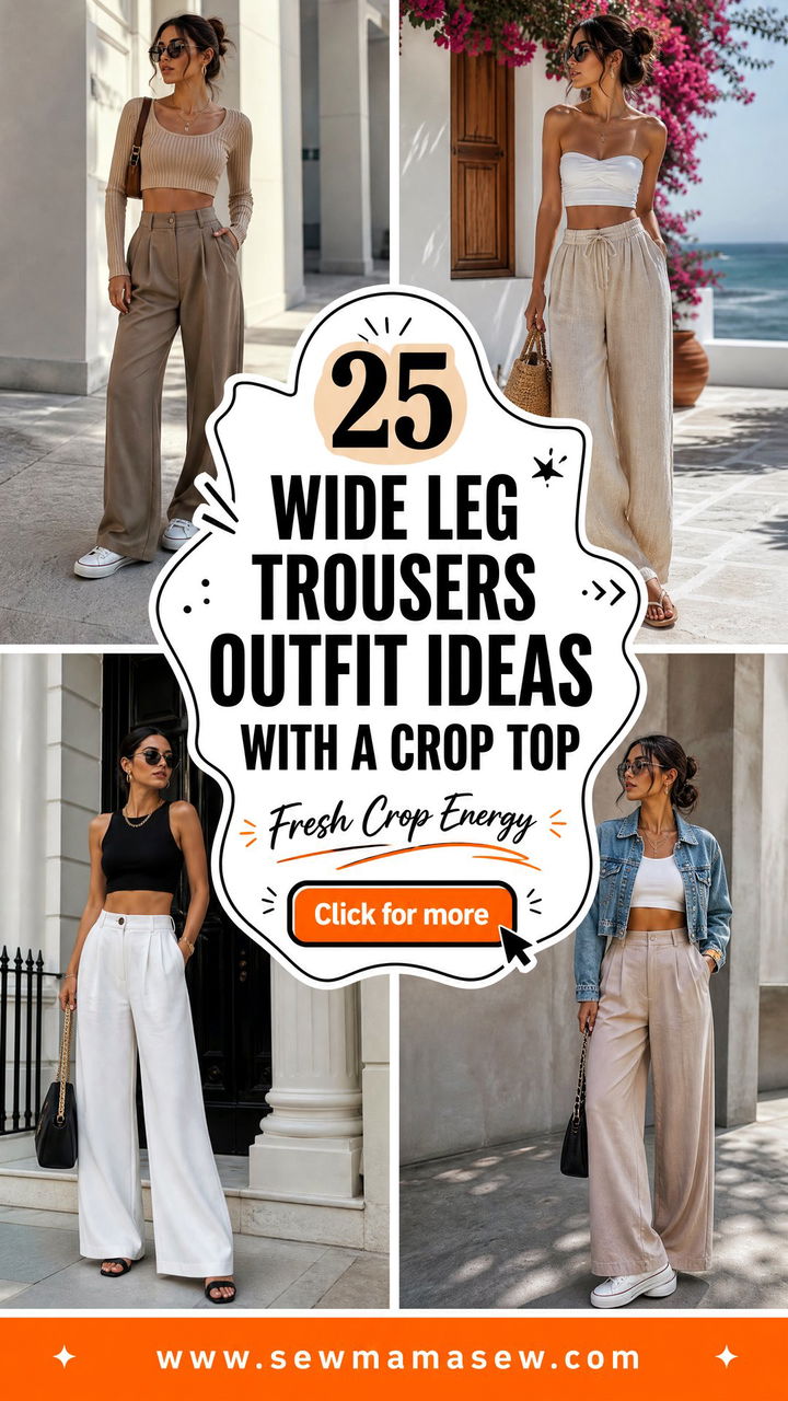 25 Wide Leg Trousers Outfit Ideas With a Crop Top Fresh Fits - 25 Wide Leg Trousers Outfit Ideas With a Crop Top: Fresh Fits