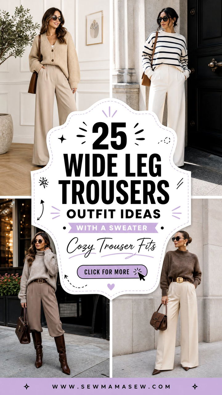 25 Wide Leg Trousers Outfit Ideas With a Sweater Cozy Looks - 25 Wide Leg Trousers Outfit Ideas With a Sweater: Cozy Looks