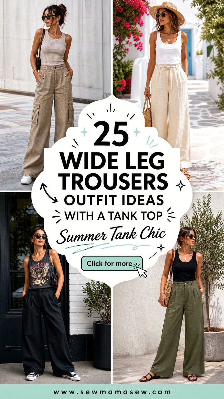 25 Wide Leg Trousers Outfit Ideas With a Tank Top Summer Chic - 25 Wide Leg Trousers Outfit Ideas With a Tank Top: Summer Chic