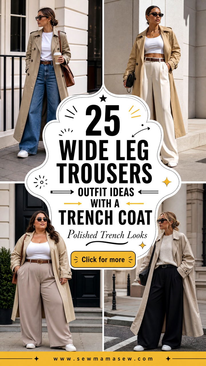 25 Wide Leg Trousers Outfit Ideas With a Trench Coat Chic - 25 Wide Leg Trousers Outfit Ideas With a Trench Coat: Chic