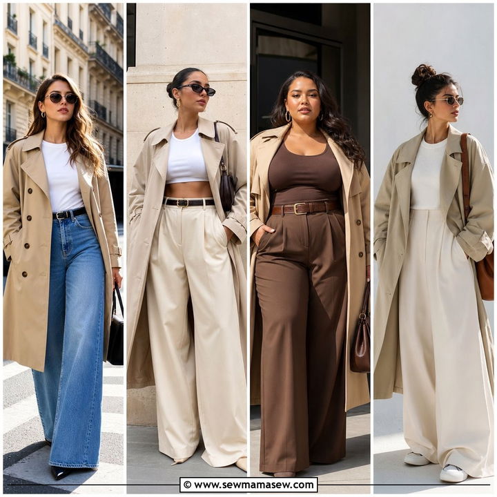 25 Wide Leg Trousers Outfit Ideas With a Trench Coat: Chic