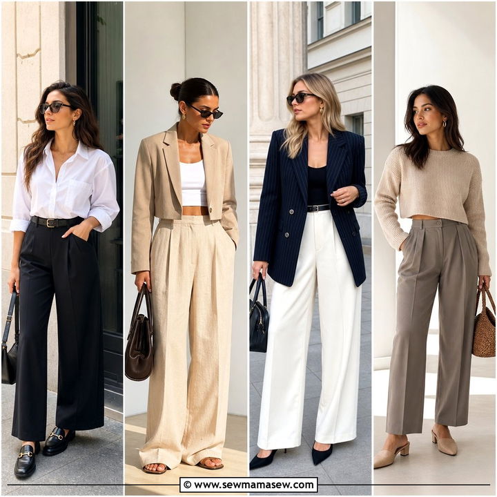 25 Wide Leg Trousers Outfit Ideas for Work: Office Chic