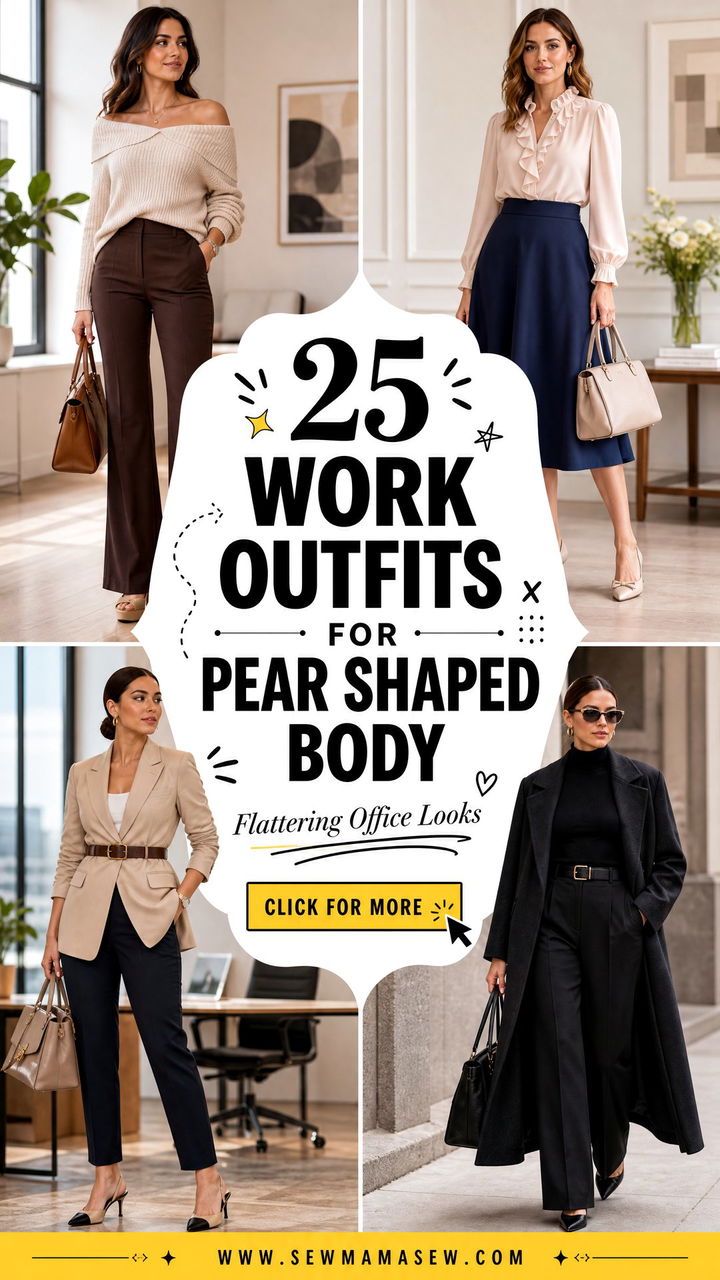25 Work Outfits for Pear Shaped Body Flattering Looks - 25 Work Outfits for Pear Shaped Body: Flattering Looks