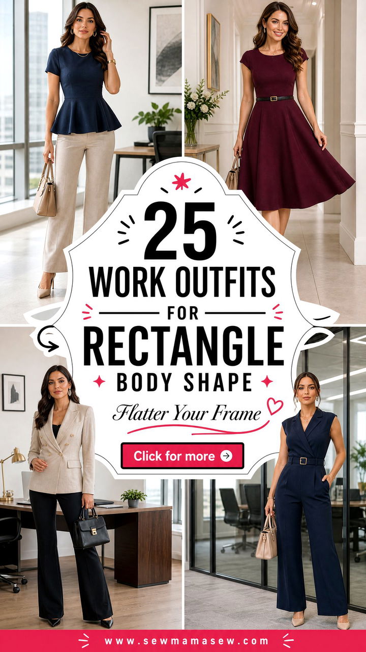 25 Work Outfits for Rectangle Body Shape That Flatter - 25 Work Outfits for Rectangle Body Shape That Flatter