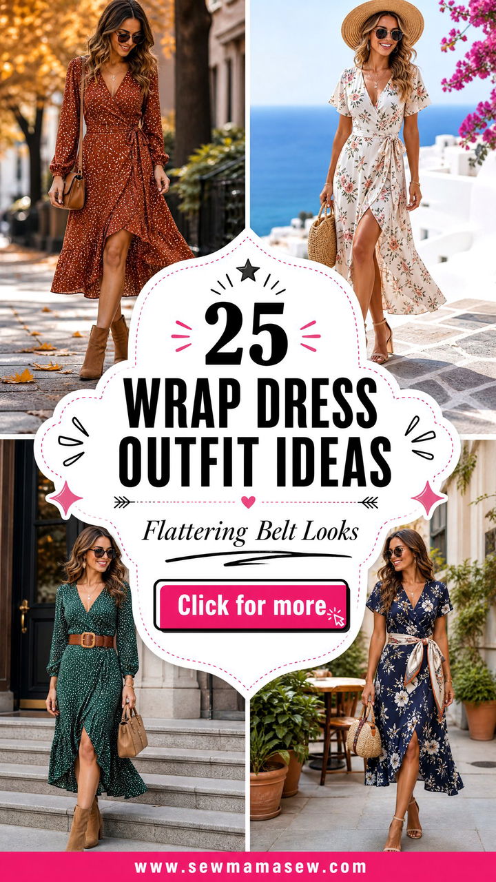 25 Wrap Dress Outfit Ideas With A Belt Flattering Looks - 25 Wrap Dress Outfit Ideas With A Belt: Flattering Looks