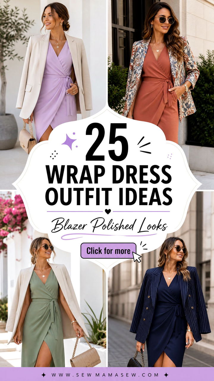 25 Wrap Dress Outfit Ideas With A Blazer Polished Looks - 25 Wrap Dress Outfit Ideas With A Blazer: Polished Looks