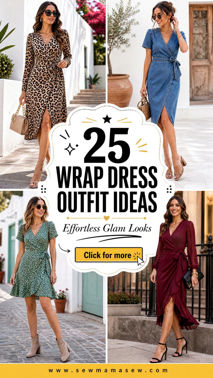 25 Wrap Dress Outfit Ideas With Heels for Effortless Glam - 25 Wrap Dress Outfit Ideas With Heels for Effortless Glam