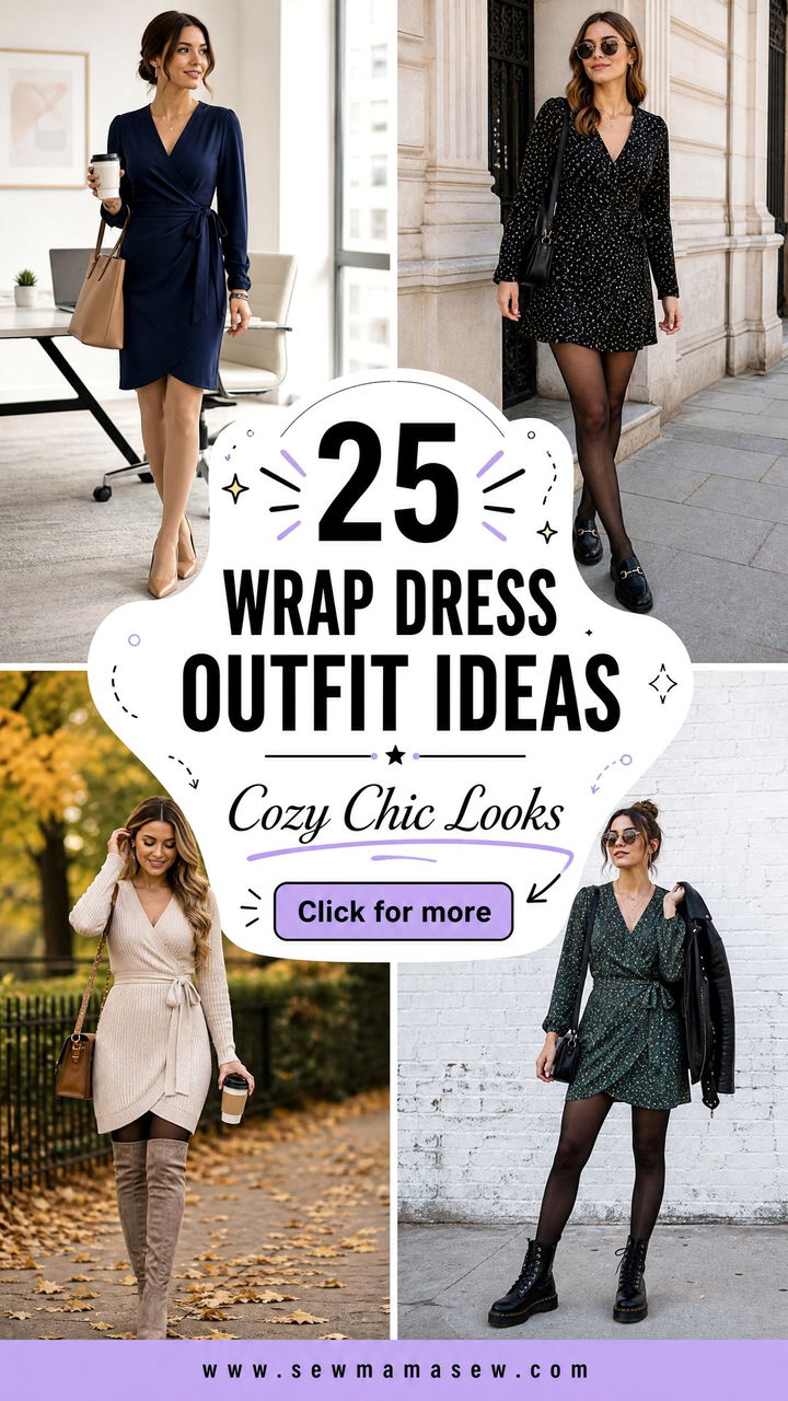 25 Wrap Dress Outfit Ideas With Tights for Cozy Chic Looks - 25 Wrap Dress Outfit Ideas With Tights for Cozy Chic Looks