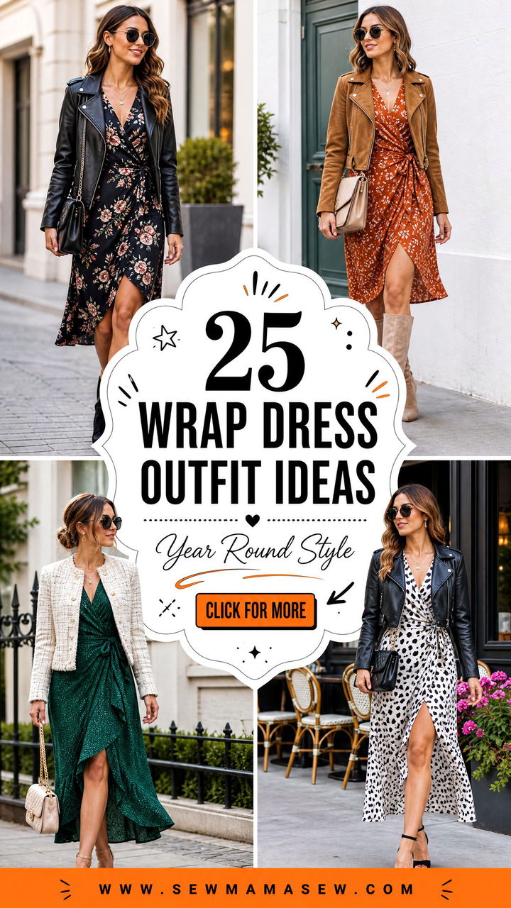 25 Wrap Dress Outfit Ideas With a Jacket for Year-Round Style - 25 Wrap Dress Outfit Ideas With a Jacket for Year-Round Style