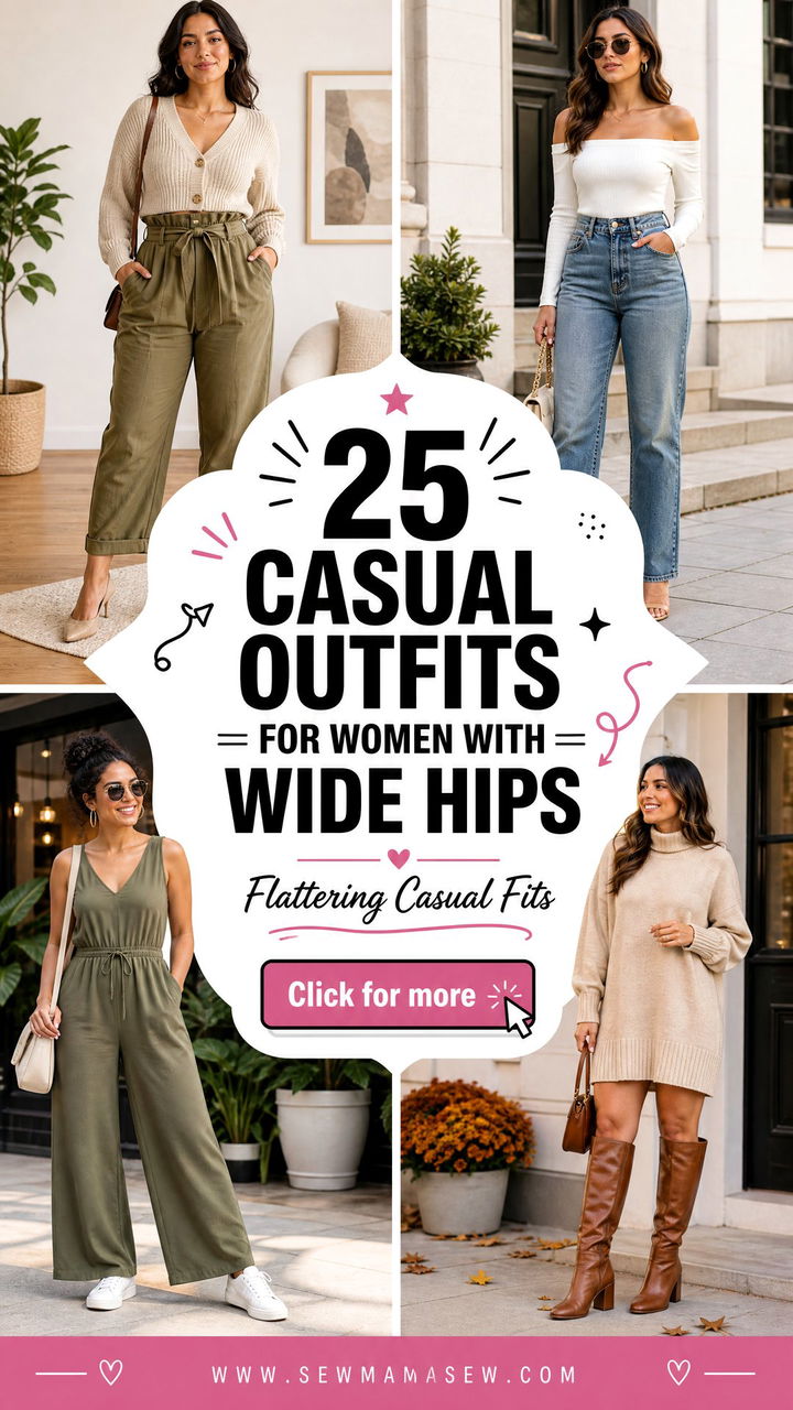 25 casual outfits for women with wide hips Flattering Looks - 25 casual outfits for women with wide hips: Flattering Looks