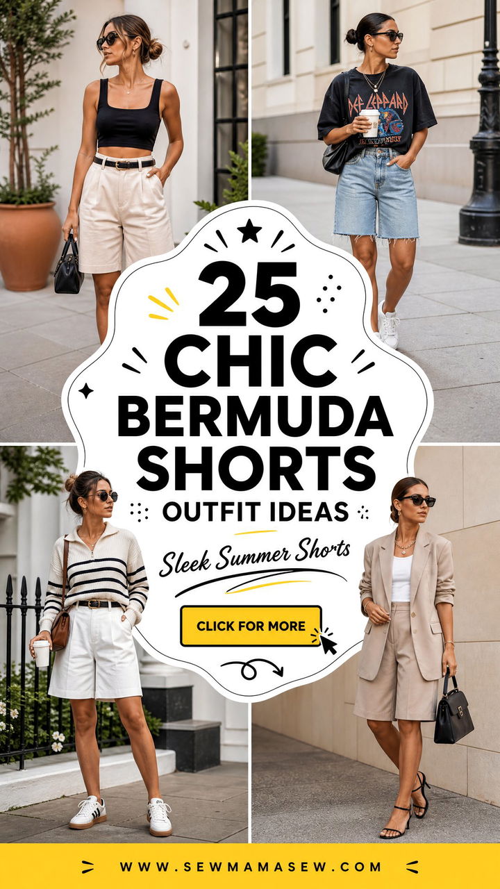 25 chic bermuda shorts outfit ideas Sleek Summer Looks - 25 chic bermuda shorts outfit ideas: Sleek Summer Looks