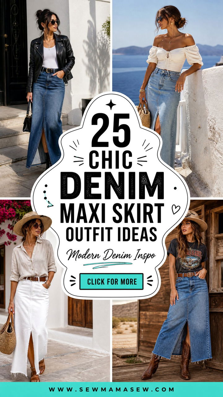 25 chic denim maxi skirt outfit ideas Modern Outfit Inspo - 25 chic denim maxi skirt outfit ideas: Modern Outfit Inspo